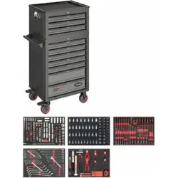 VIGOR 1000 Werkstattwagen mit 344-teiligem Sortiment und Aufsatzkoffer