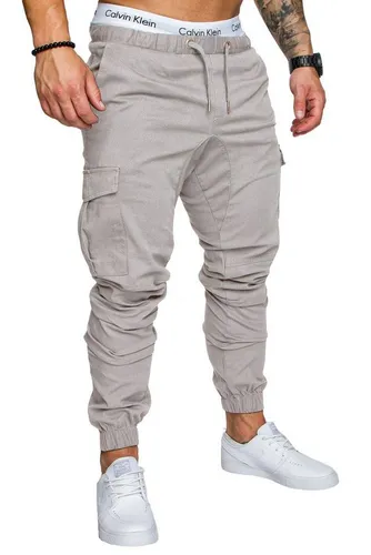 Amaci&Sons Chinohose LOS ANGELES Cargo Jogger-Chino grau W34 - Bequeme Cargo Jogger-Chinohose in Hellgrau (W34) aus 98% Baumwolle und 2% Elasthan. Ideal für lässige Outfits, bietet Stretch für optimalen Tragekomfort.