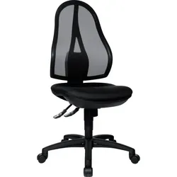 Bandscheiben-Drehstuhl Open Point SY ohne Armlehnen - Schwarz - Moderner Bürostuhl mit atmungsaktivem Netzbezug und stufenloser Höhenverstellung. Ideal für komfortables Sitzen und optimale Unterstützung im Alltag.