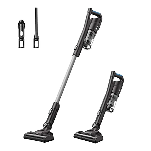 Midea Akku-Staubsauger, kabelloser 2-in-1 Handstaubsauger, bis zu 45 Minuten Akkulaufzeit, LED-Beleuchtung, Elektrobürste zur gründlicheren Reinigung, Staubbehälter, beutellos