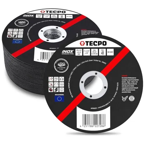 TECPO Trennscheiben für Edelstahl T41, Ø 125x1.0x22,2 mm, 75-tlg.