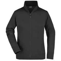 Damen Sweatjacke JN052 - Schwarz, Größe S - Funktionsjacke aus formbeständiger Sweat-Qualität mit femininen Schnitt und seitlichen Reißverschlusstaschen, ideal für Alltag und Freizeit, 60°C waschbar.