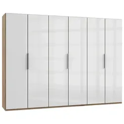 Drehtürenschrank ca. 300 cm Level 36D Weiß/Eiche Dekor