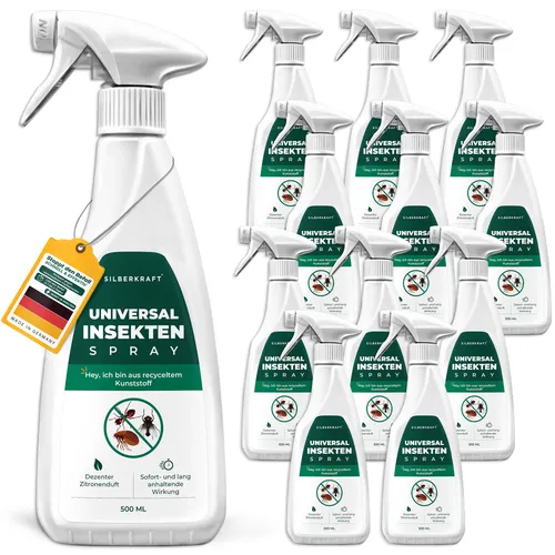 SILBERKRAFT Universal Insektenspray - Effektives Insektenspray zur Bekämpfung von Fliegen und Mücken. Ideal für den Einsatz im Haus und Garten. Bietet sofortige und langanhaltende Wirkung ohne Permethrin. Hergestellt in Deutschland unter höchsten Qualitätsstandards.