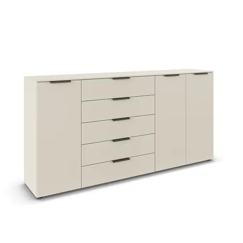 Rauch Möbel Flipp Kommode, 3-türig mit Softclose-Funktion, Beige, 199 cm