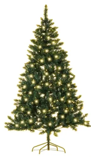 infactory Kunstbaum: Künstlicher Weihnachtsbaum, grün, 180 cm, 750 PVC-Spitzen, 500 LEDs (Weihnachtsbaum geschmückt, beleuchtet LED, Weihnachtsbaumbeleuchtung)