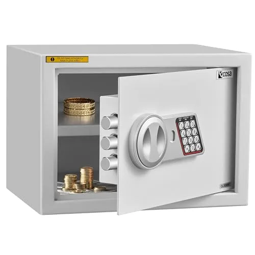 Ecosa® Elektronischer Tresor Safe 35x25x25cm – Sicherer Hotelsafe mit Zahlencode und Schlüssel