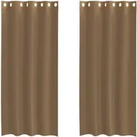 vidaXL Voile Vorhänge mit Ösen 2 Stk Hellbraun 4102127