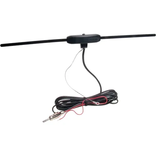 Glasklebeantenne Universal AM FM TMC - Zubehör für Car HiFi, sorgt für optimalen Empfang von AM, FM und TMC Signalen mit einfacher Montage.