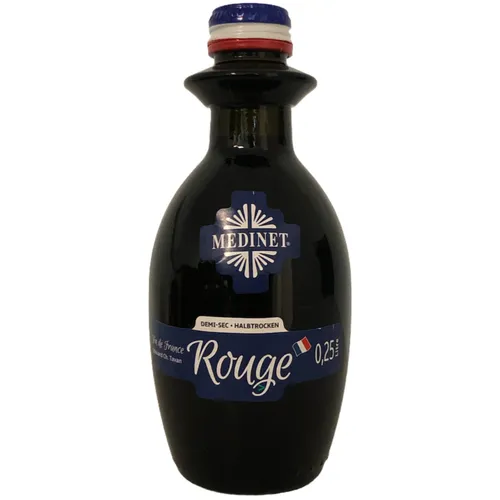 Medinet Rouge Rotwein halbtrocken rot vollmundig fruchtig 12%vol. 1x0,25 Liter