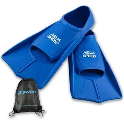 Aqua Speed Trainingsflossen leicht - Kurze Schwimmflossen für Damen und Herren - Trainingsflossen für Schwimmen, ideal für effektives Schwimmtraining und Triathlon, inklusive Ultrapower Rucksack für einfachen Transport. Gelenkschonend und bequem für alle Sportler.