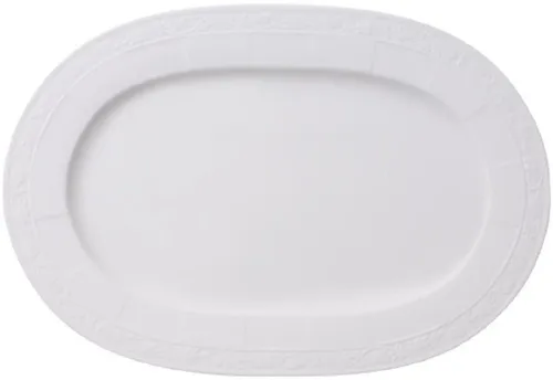 Villeroy & Boch Servierplatte White Pearl 35cm - Elegante Servierplatte aus Premium Bone Porcelain, spülmaschinen- und mikrowellensicher. Perfekt für stilvolles Servieren von Speisen und Desserts.