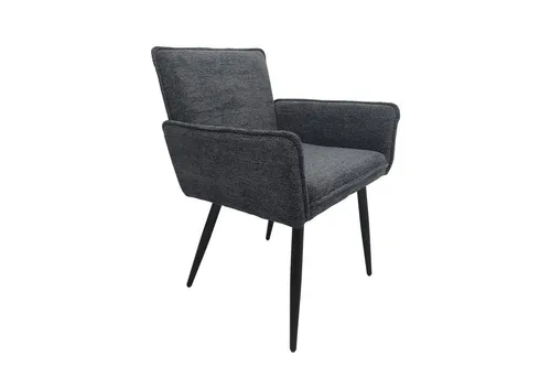 HTI-Living Esszimmerstuhl Mesilla - Der polsterte Esszimmerstuhl Mesilla vereint modernen Retro-Charme mit Komfort. Die Chenille-Oberfläche und die hohen Armlehnen sorgen für ein angenehmes Sitzgefühl. Ideal kombinierbar mit anderen Möbeln der Serie.