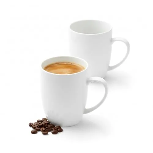 Wilmax - Teetassen & Kaffeetassen - 2er Set - 460ml - Kaffeebecher Porzellan - Becherset - Tasse für Tee, Kaffee, Cappuccino - Porzellantassen mit Griffen - Weiß