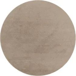 Paco Home Kurzflorteppich, Taupe, Textil, Rund, 160x160 cm, strapazierfähig, für Fußbodenheizung geeignet, Teppiche & Böden, Teppiche