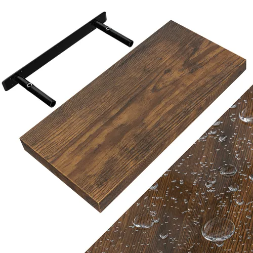 Casaria Wandboard in Dunkler Eiche – 50cm Schweberegal - Wandkonsolen aus robustem Holz mit 15kg Tragkraft, ideal für stilvolle Wohnräume und zur Präsentation Ihrer Lieblingsstücke.