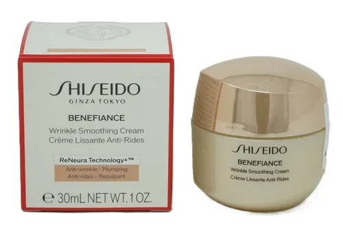 Shiseido Benefiance 30 ml Wrinkle Smoothing Cream - Anti-Faltencreme für alle Hauttypen, die sichtbar Falten reduziert und die Haut glättet – ideal für Tages- und Nachtpflege.