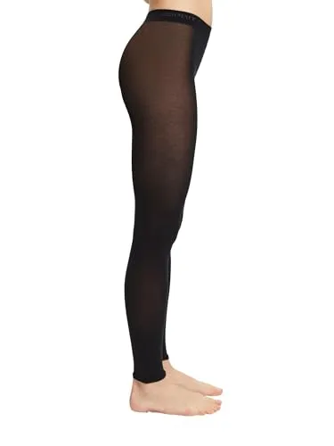ESPRIT Damen Leggings Cotton W Le Baumwolle einfarbig 1 Stück, Schwarz Black 3000, 36-38