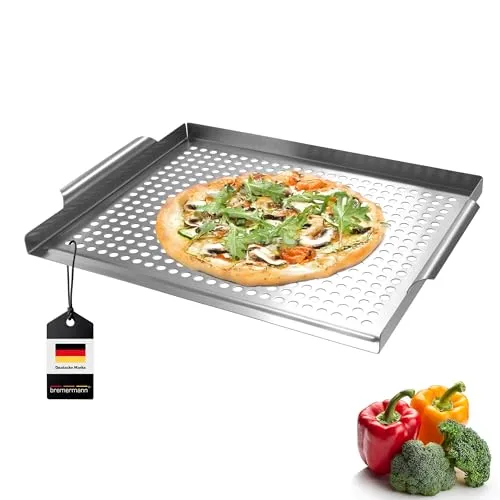 bremermann Grillplatte 39,5 x 3 x 29 cm Edelstahl Grillkorb Grillpfanne