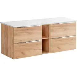 Petits-meubles Waschtischunterschrank 140 cm in Braun und Weiß