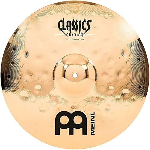 Meinl Cymbals Classics Custom Extreme Metal Crash 16 Zoll - B12 Bronze, brillantes Finish für starken Attack und perfekte Stickdefinition