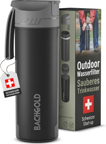 Bachgold Selfpress 500ml Wasserfilter - Schwarz - One Size - Caravan-Zubehör mit innovativem Wasserfiltersystem, ideal für sauberes Trinkwasser unterwegs.