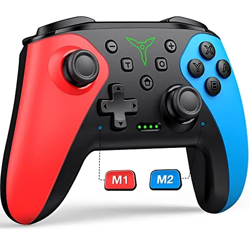 HELLCOOL Switch Controller, Kabellos Pro Controller für Switch 2/1/Lite/OLED Konsole, Macro/Turbo/Aufwachfunktion, Präzise Steuerung, Dual Motors Vibration, 15 Std Spieldauer