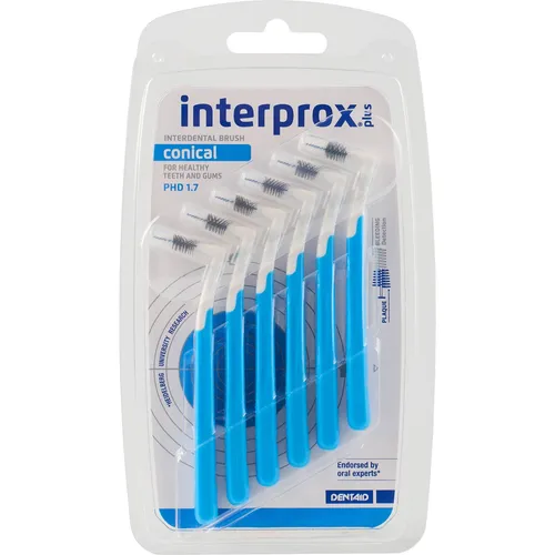 Dentaid interprox plus Interdentalbürsten 6 Stück, konisch, Blau