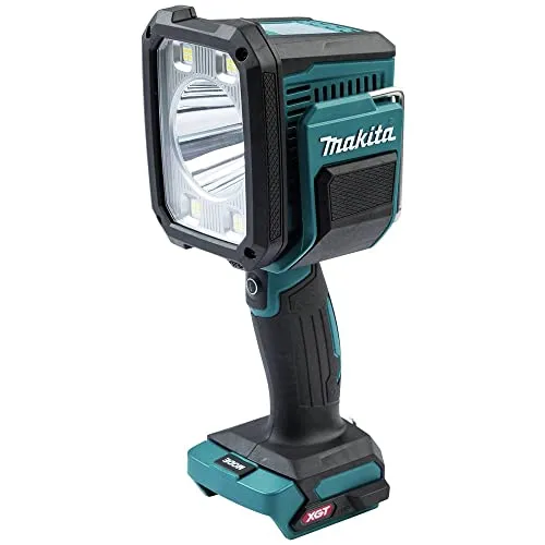 Makita ML007G LED Arbeitsleuchte, 1.250 Lumen für 40V Akkus - Werkstatteinrichtung mit 1.250 Lumen für große Leuchtweite bis 640 Meter. XPT-Technologie schützt vor Staub und Spritzwasser, ideal für den Einsatz in rauen Umgebungen.