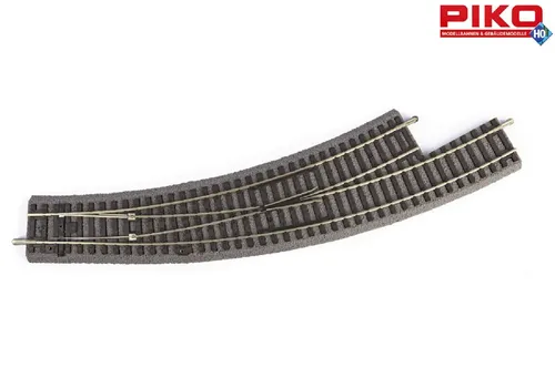 Piko 55427 Bogenweiche Links – Präzises Gleismaterial - Gleismaterial für Modellbahnen, feindetaillierte Schwellen und vormontiert für einfachen Aufbau. Ideal für H0 Modelle und kreative Gleisgestaltung.