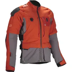 Leatt ADV Rally 5.5 Motorrad Textiljacke, grau-orange, Größe 2XL für Männer - Robuste Motorradjacke mit 4-Wege-Stretch für optimale Bewegungsfreiheit. Wasser- und schmutzabweisend, ideal für anspruchsvolle Touren.