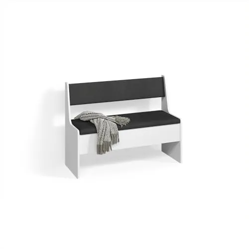 Livinity Esszimmer-Bank Tiberio, Weiß, 41.5 x 106.6 cm - KOMFORTABLE ESSBANK: Die Tiberio Esszimmer-Bank bietet gepolsterten Sitzkomfort und passt perfekt in moderne Küchen. Ideal für gesellige Runden. Maße: 106 cm Breite, 80 cm Höhe, 42 cm Tiefe. Pflegeleicht und stilvoll.