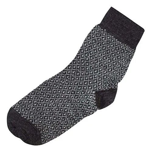 Jaquard Strumpf - 42-43 anthrazit Hirsch Natur Bio-Schurwolle Socken