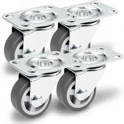PRIOstahl Lenkrollen 4 x Graue Rollen 30mm Möbelrollen Laufrollen drehbar für Möbel Bettkasten