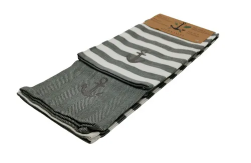 Geschirrtücher 2er-Set grau Geschirrhandtücher Trockentücher Küchentücher