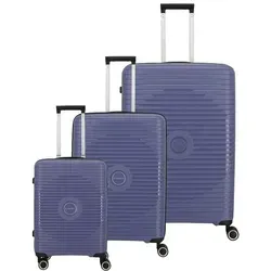 travelite Orbita Kofferset L M S - 4 Rollen, lila mit TSA-Zahlenschloss und erweiterbar durch Dehnfalte, ideal für Reisen aller Art