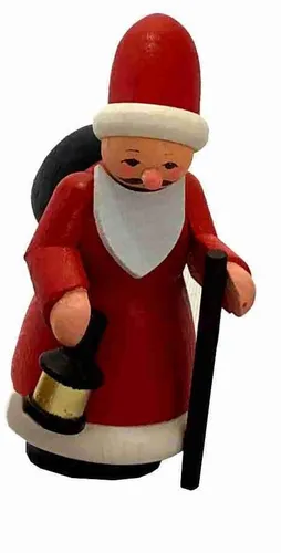 Miniaturfigur Weihnachtsmann Höhe 7,5cm NEU Holzfigur Weihnachtsfigur Seiffen