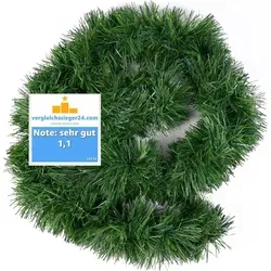 Kunstgirlande Weihnachtsgirlande 10 Meter - Flexibel einsetzbare Dekogirlande für festliche Stimmung - Nussknacker: 10 Meter lange Weihnachtsgirlande mit täuschend echtem Tannennadel-Look, flexibel formbar und ideal für Innen- und Außenbereich.
