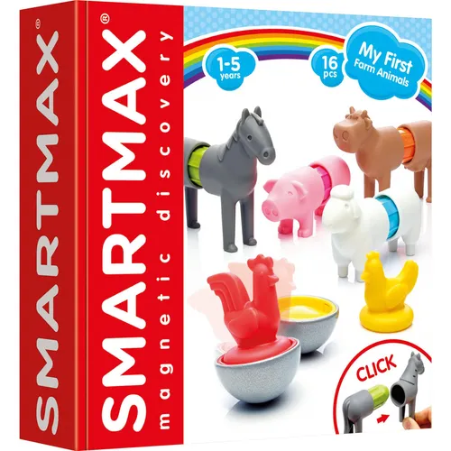 SmartMax My first Farm Animals 16 Teile - Baukästen & Bausteine für erste Faszination des Magnetismus! Spielerisch Tier-Kreationen erstellen mit 16 Teilen. Ideal für Kinder ab 1 Jahr.