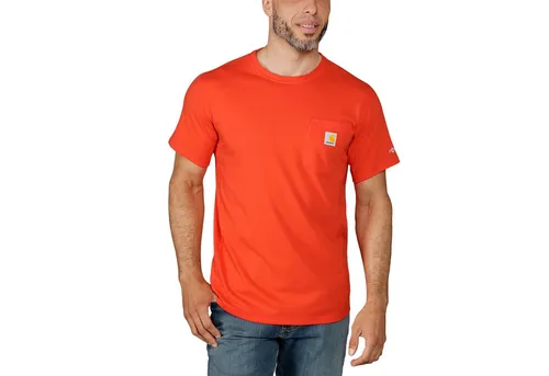Carhartt T-Shirt Force Flex Pocket Relaxed Fit - Bequemes Kurzarm-T-Shirt für Männer mit schweißableitendem Material und seitlichen Netzeinsätzen für optimale Luftzirkulation. Ideal für Arbeit und Freizeit – lockere Passform für maximale Bewegungsfreiheit.