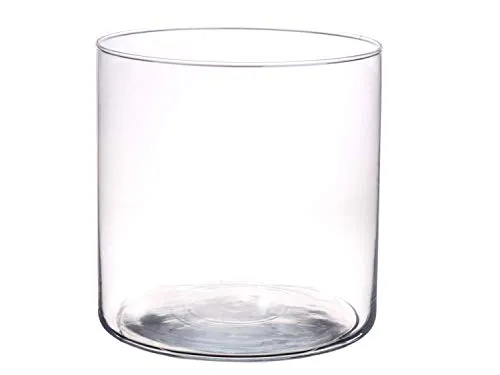 INNA-Glas Zylinder Windlicht Glas Sanny aus Glas, klar, 19cm, Ø19cm - Kerzen Glas/Glasvase