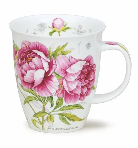 Dunoon Tasse Teetasse Botanical Sketch Peony Pfingstrose 0,4l Kaffeebecher Nevis