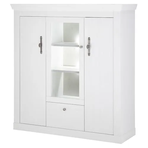 Lomadox Highboard RAPLA-61, in Pinie weiß, 140 cm breit