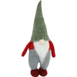 Weihnachtswichtel stehend 43 cm mit langem Bart und Zipfelm ̧tze gr ̧n