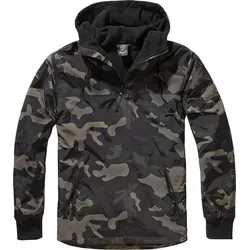 Brandit Luke Windbreaker XXL - Darkcamo - Funktionsjacke mit Lederdetails und Fleecefutter, modisch und warm für Herbst und Winter, ideal für Outdoor-Aktivitäten.