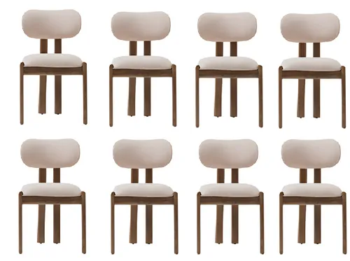 Beiges Esszimmerstuhl-Set mit weicher Polsterung - Komfortables 8-teiliges Set, ideal für moderne Esszimmer. Maße: 50 x 50 x 85 cm. Robust und stilvoll mit einfacher Montage, perfekt für jeden Anlass.