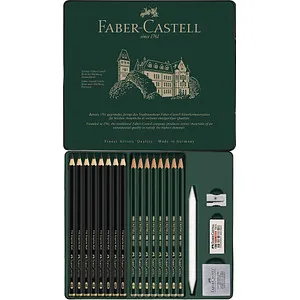 FABER-CASTELL Set Pitt Graphite Matt & Castell 9000 in schwarz von Faber-Castell