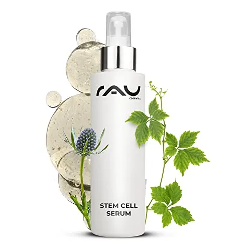 RAU Cosmetics Stem Cell Serum 100 ml - Intensives Anti-Aging für alle Hauttypen - Tagespflege mit pflanzlichen Stammzellen, die die Regeneration der Haut anregen. Mildert Falten und sorgt für strahlend schöne, jugendliche Haut.