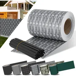 KESSER Sichtschutzstreifen - Rattan Grau, 35m Rolle - Sichtschutzstreifen aus robustem PVC, ideal für Doppelstabmatten, bietet optimalen Sichtschutz und dekorativen Rattan-Look für Ihren Garten.