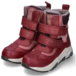 Bisgaard Unisex Schlupfstiefel in rot-Kombi - Gr. 32 - Wanderschuhe, wasserfest und atmungsaktiv mit warmem Futter, ideal für kalte Tage. Praktische Klettverschlüsse für einfaches An- und Ausziehen.